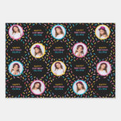 Foto Collage Rainbow Sprinkles Happy Birthday Geschenkpapier Set (Vorderseite)