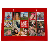 Foto Collage Red Christmas Große Geschenktüte (Vorderseite)