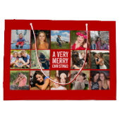 Foto Collage Red Christmas Große Geschenktüte (Rückseite)
