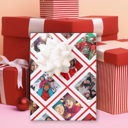 Foto Collage Red Holiday Geschenkpapier Set