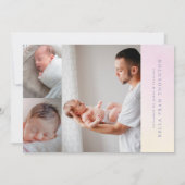 Foto Collage Regenbogengeburt Ankündigung (Rückseite)