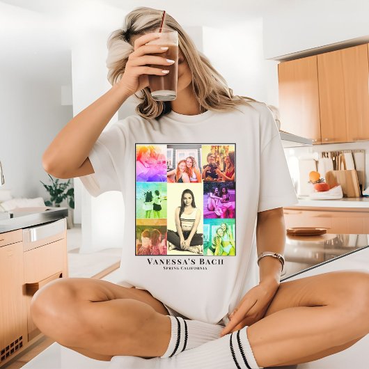 Foto Collage Retro Foto Bachelorette Bestie T T-Shirt