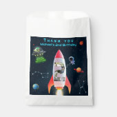 Foto Collage Riege Zwei | Rocket Space 2. Geburtst Geschenktütchen (Vorderseite)