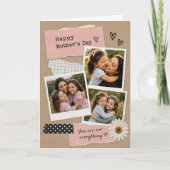 Foto-Collage Rosa Frohen Muttertag Scrapbook Karte (Vorderseite)
