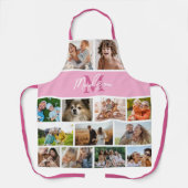 Foto-Collage Rosa Monogramm Schürze (Vorderseite)