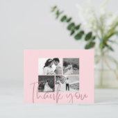 Foto Collage Rose Elegante Wedding Vielen Dank Postkarte (Stehend Vorderseite)