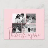 Foto Collage Rose Elegante Wedding Vielen Dank Postkarte (Vorderseite)