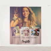 Foto-Collage-Rose für Geburtstagspartei Wandteppich (Vorderseite)