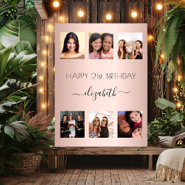 Foto-Collage Rose Gold BESTE FREUNDIN Poster