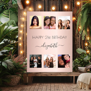 Foto-Collage Rose Gold BESTE FREUNDIN Poster