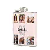 Foto-Collage-Rose Gold-Monogramm Flachmann (Links)