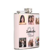 Foto-Collage-Rose Gold-Monogramm Flachmann (Rechts)