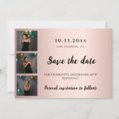 Foto-Collage Rose Gold Save The Date (Vorderseite)