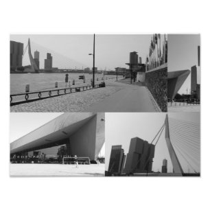 Foto-Collage Rotterdam 4 in Schwarzweiß Fotodruck