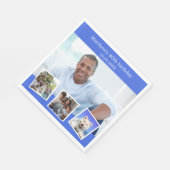 Foto Collage Royal Blue Geburtstagsparty Serviette (Ecke)