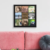 Foto Collage Rustic Burlap Monogram für benutzerde Leinwanddruck (Insitu (Wohnzimmer))