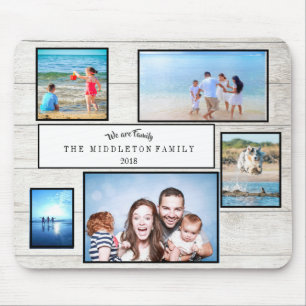 Foto Collage Rustic Wir sind Familie Mousepad