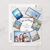 Foto Collage Rustic Wir sind Familie Postkarte (Vorne/Hinten)
