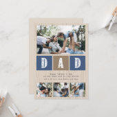 Foto Collage Rustic Wood Pattern Vatertag Karte (Vorderseite/Rückseite Beispiel)