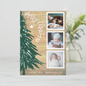 Foto Collage Rustic Wood Pine Tree Weihnachten (Stehend Vorderseite)