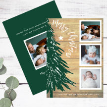 Foto Collage Rustic Wood Pine Tree Weihnachten