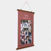 Foto-Collage rustikale Monogramm staubige Rose Wandteppich Mit Holzrahmen (Gewinkelt)