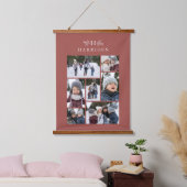 Foto-Collage rustikale Monogramm staubige Rose Wandteppich Mit Holzrahmen (Schlafzimmer)