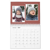 Foto-Collage rustikale Terrakotta Monogramm Kalender (Jan 2027)