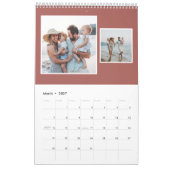 Foto-Collage rustikale Terrakotta Monogramm Kalender (Mär 2027)