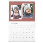 Foto-Collage rustikale Terrakotta Monogramm Kalender (Jan 2027)