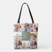 Foto Collage Salbei grün mädchenhafte Mütter Tag Tasche (Rückseite)