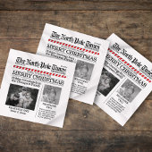Foto Collage Santa Newspapier Weihnachtsfest Serviette
