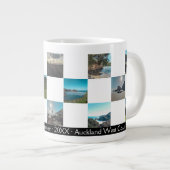Foto Collage Schachbrett Neuseeland Sommerküste Jumbo-Tasse (Vorderseite Rechts)