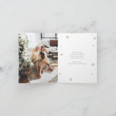 Foto Collage Schneeflocken Rote Weihnachtskarte Feiertagskarte (Innenseite)