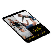 Foto-Collage-Schwarz-Gold-Skript-Magnet Magnet (Rechte Seite)