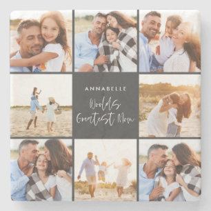 Foto Collage schwarz mädchenhafte moderne Mütter Steinuntersetzer