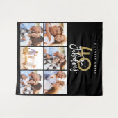 Foto Collage schwarz und gold 40 und fabelhaft Wandteppich (Vorderseite (Horizontal))