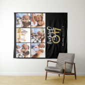 Foto Collage schwarz und gold 40 und fabelhaft Wandteppich (Beispiel (Horizontal))