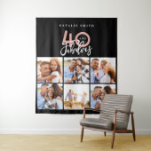 Foto Collage schwarz und rosa 40 und fabelhaft Wandteppich (Beispiel)