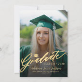 Foto Collage schwarze Gold Klasse von 2025 Abschlu Ankündigung (Vorderseite)