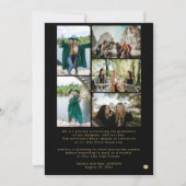 Foto Collage schwarze Gold Klasse von 2025 Abschlu Ankündigung (Rückseite)