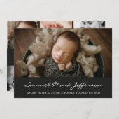 Foto Collage Schwarzer Neugeborener Junge Unisex G Ankündigung (Vorne/Hinten)