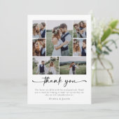 Foto Collage Script Hochzeit Dankeskarte (Stehend Vorderseite)