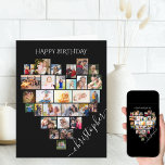 Foto Collage Script Name Geburtstagskarte Karte<br><div class="desc">Sage "Happy Birthday" mit einer Liebe Herz Foto Collage, personalisiert Geburtstagskarte. Die Fotovorlage ist für Sie Set, um Ihre Bilder hinzuzufügen, und arbeitet in Reihen von oben bis unten. Die Foto-Collage enthält 29 Fotos, die in einer Mischung aus Portrait, Landschaft und Quadrat/Instragram-Formaten dargestellt werden. Der Name wird in elegantem, handgeschriebenem...</div>