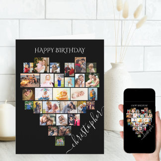 Foto Collage Script Name Geburtstagskarte Karte