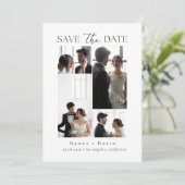Foto-Collage-Script-Typografie Hochzeit Save The Date (Stehend Vorderseite)