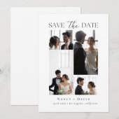 Foto-Collage-Script-Typografie Hochzeit Save The Date (Vorne/Hinten)