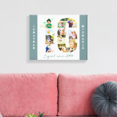 Foto Collage Set in Nummer 16 Aquamarin White Cust Leinwanddruck (Insitu (Wohnzimmer))