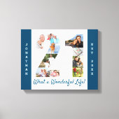 Foto Collage Set in Nummer 21 Blau Weiß Custom Leinwanddruck (Vorderseite)