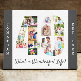 Foto Collage Set in Nummer 40 Grauweiß Custom Leinwanddruck